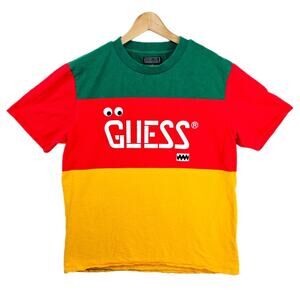 Guess x J. Balvin Shirt Mens Large Multicolor Stripe Vibras Streetwear Grunge